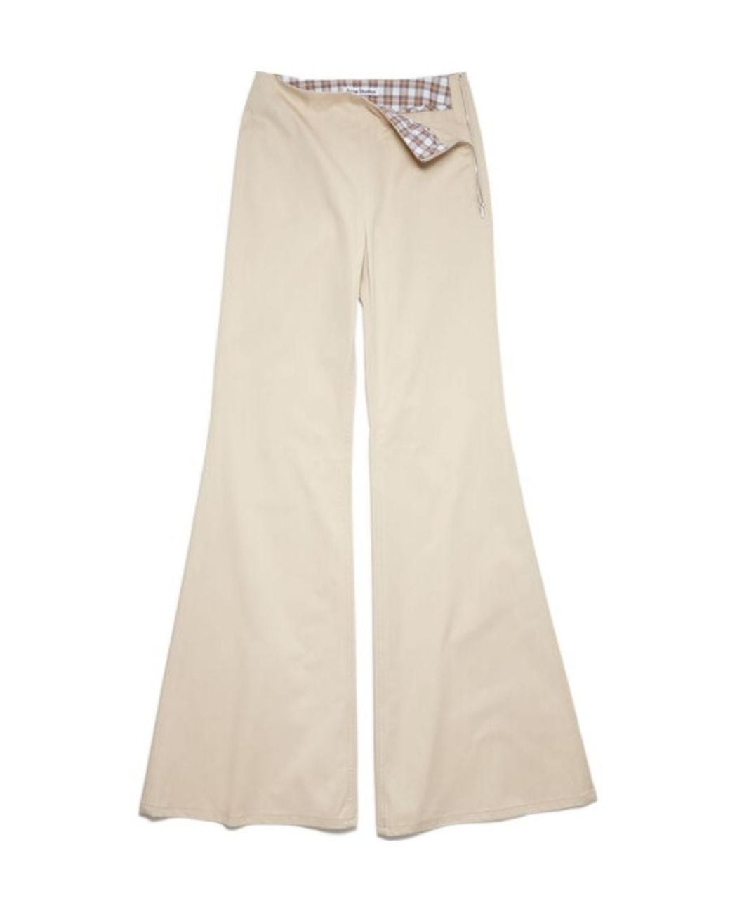 Acne White Flared Stretch-Cotton Trousers