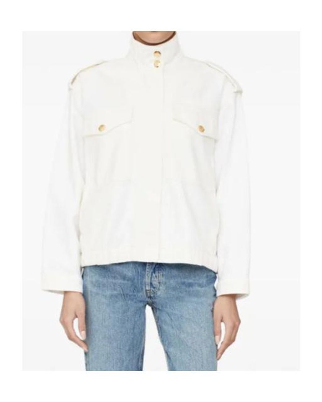 Anine Bing White Long-Sleeved Casual Jacket