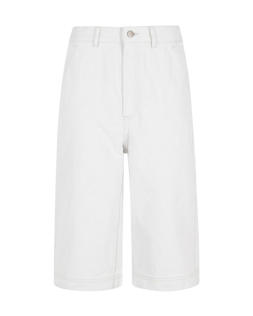 Soeur White Waistband Jeans Shorts