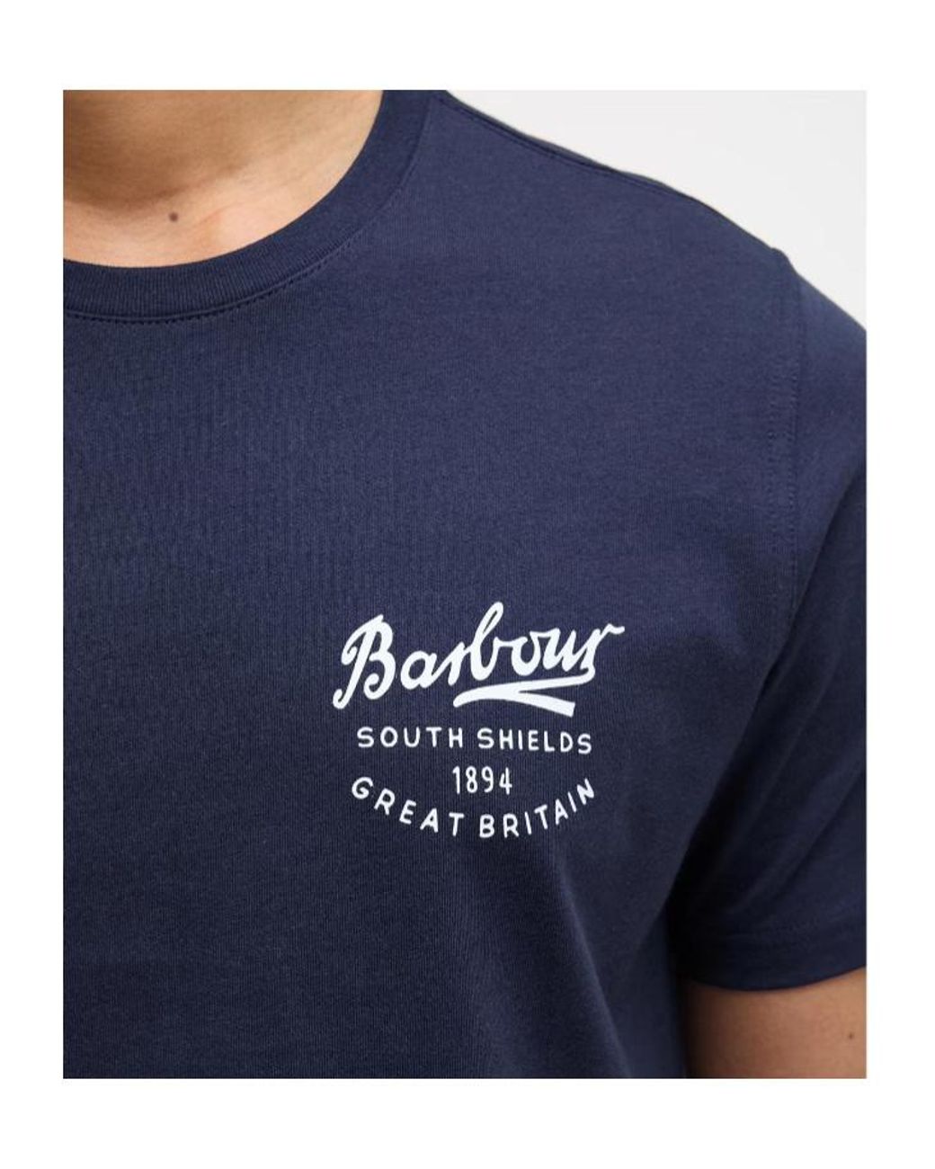 Barbour Blue Script Graphic T-Shirt for men