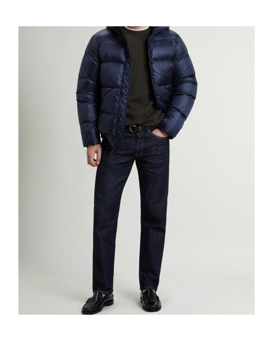 Woolrich Blue Pertex Quilted Jacket for men