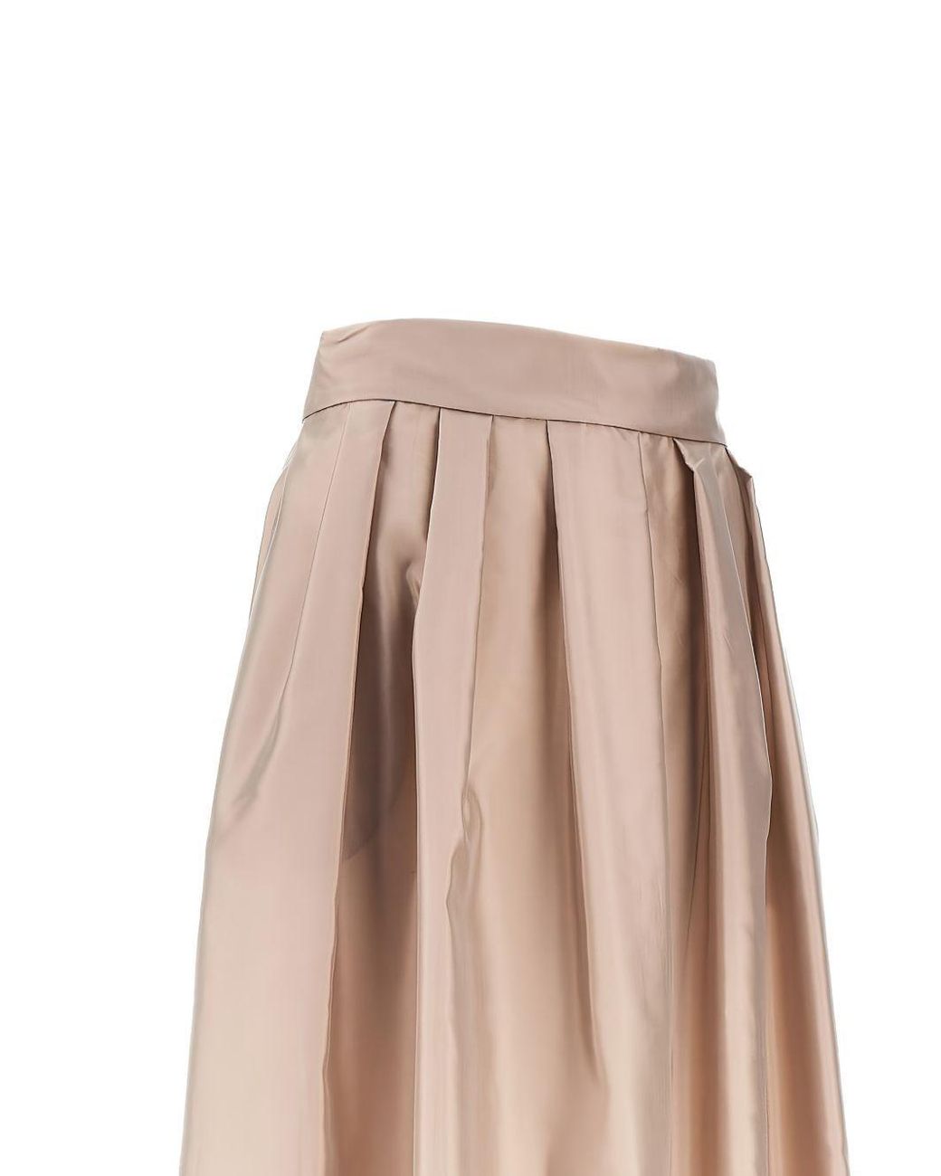 Max Mara Natural Pleated Midi Skirt