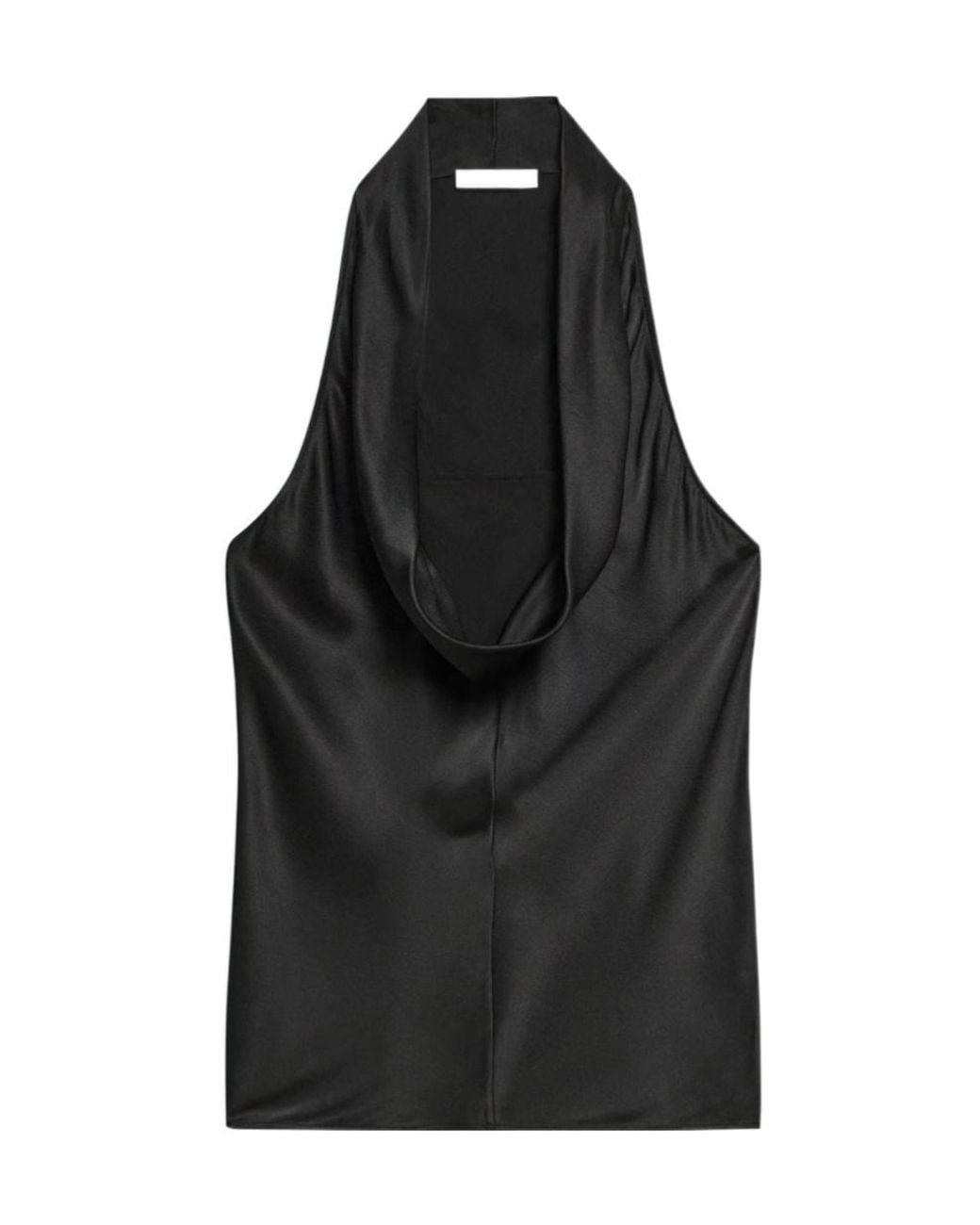 Helmut Lang Black Silk Bias-Cut Cowl Neck Top