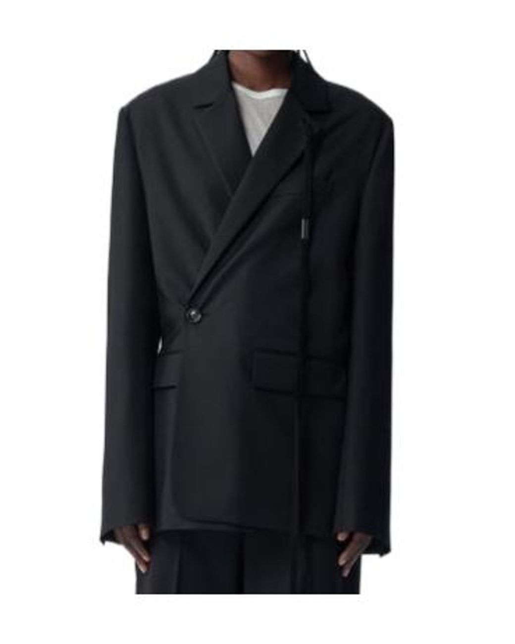 Ann Demeulemeester Black Elin Asymmetric Tailored Blazer