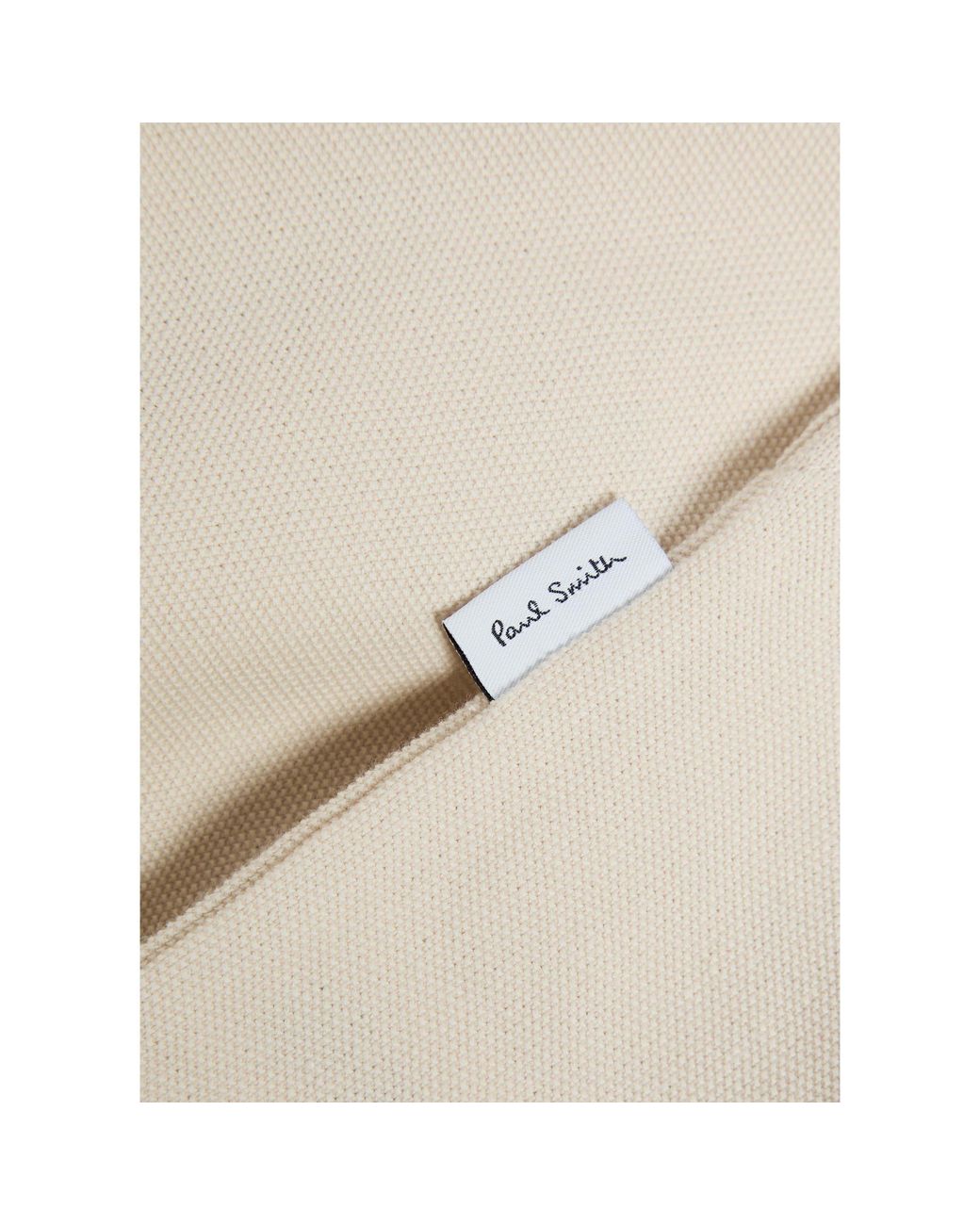 Paul Smith White Cotton Zip Collar Polo Shirt for men