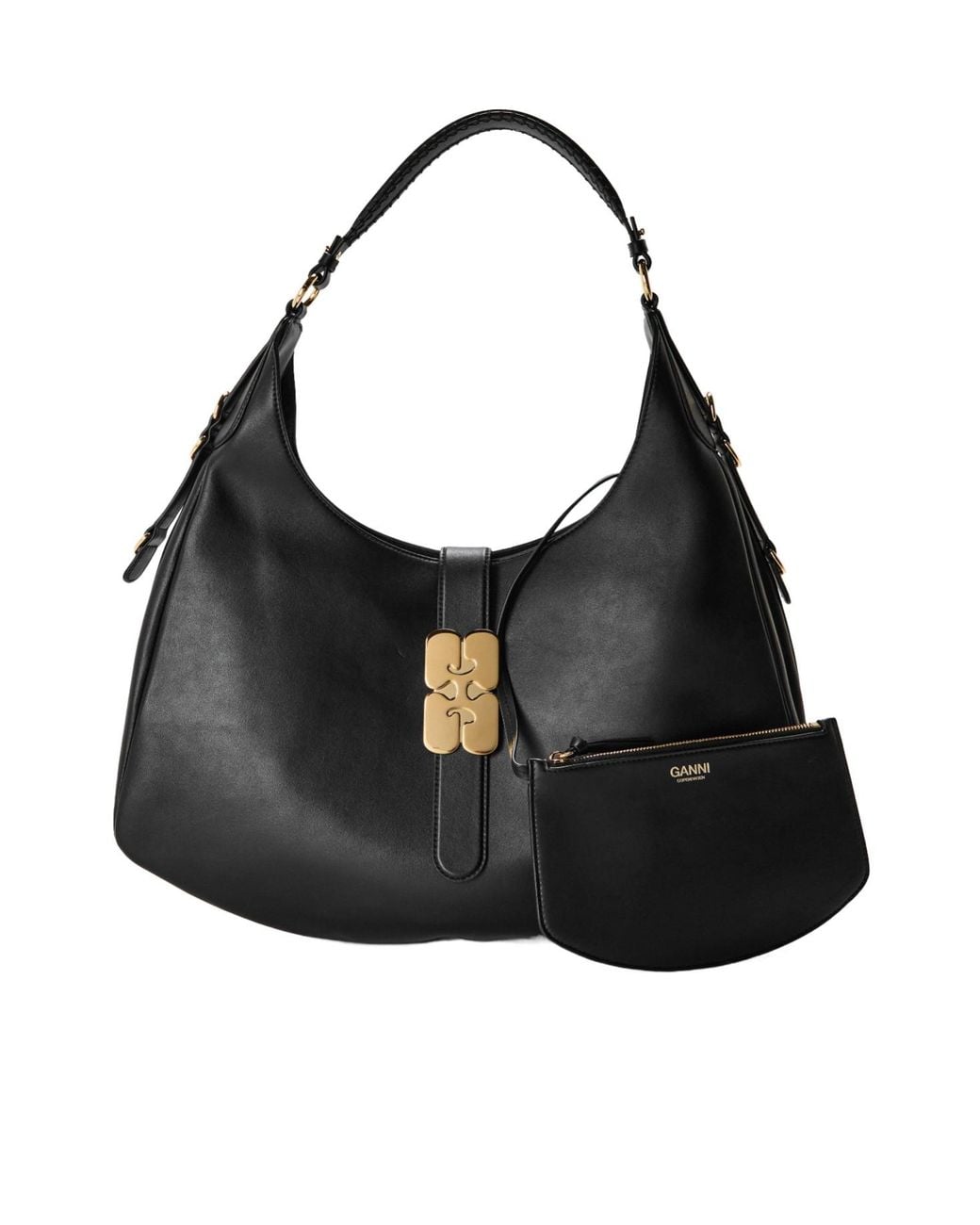 Ganni Black Simple Single-Shoulder Bag