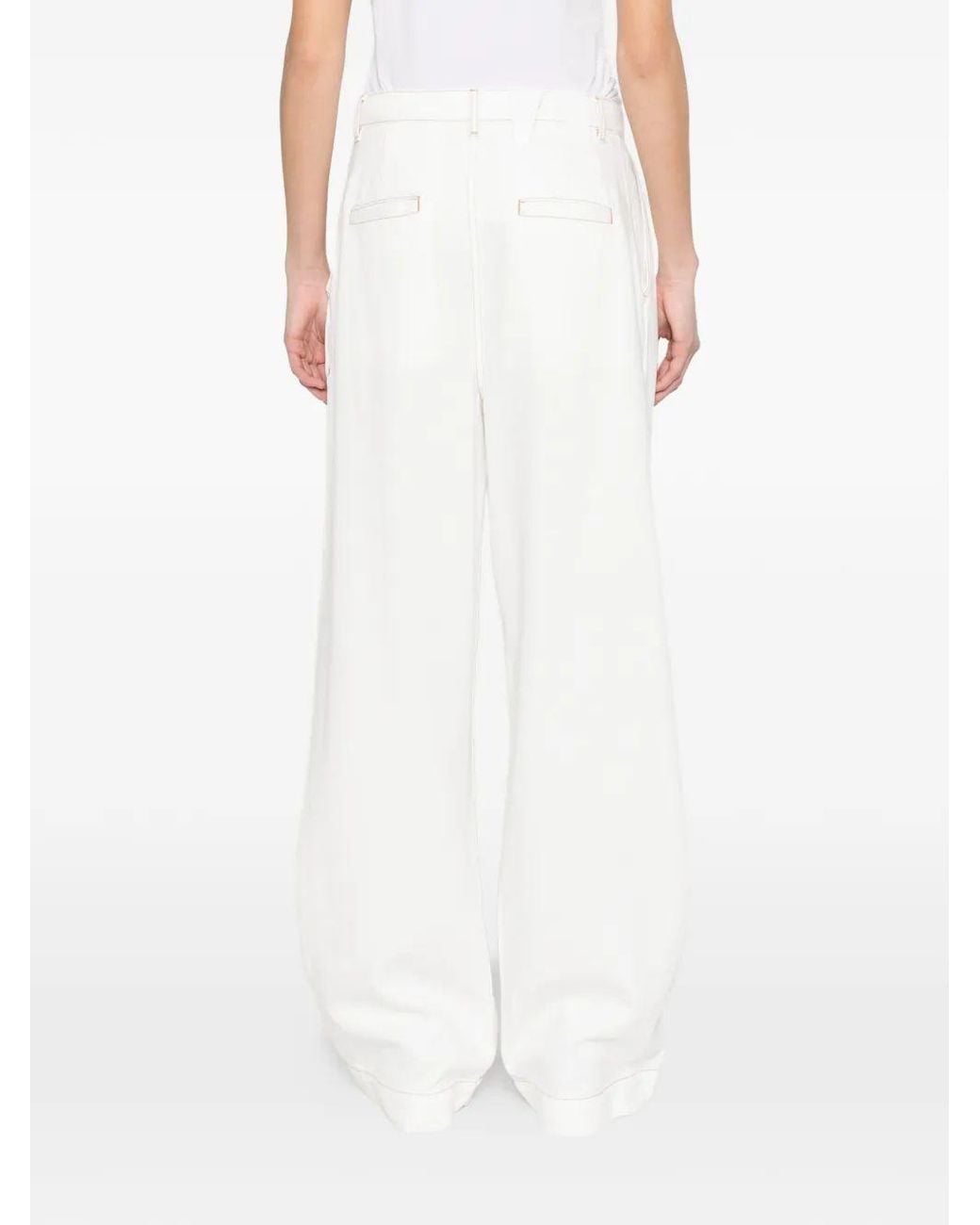 DARKPARK White Contrast Stitch Trousers