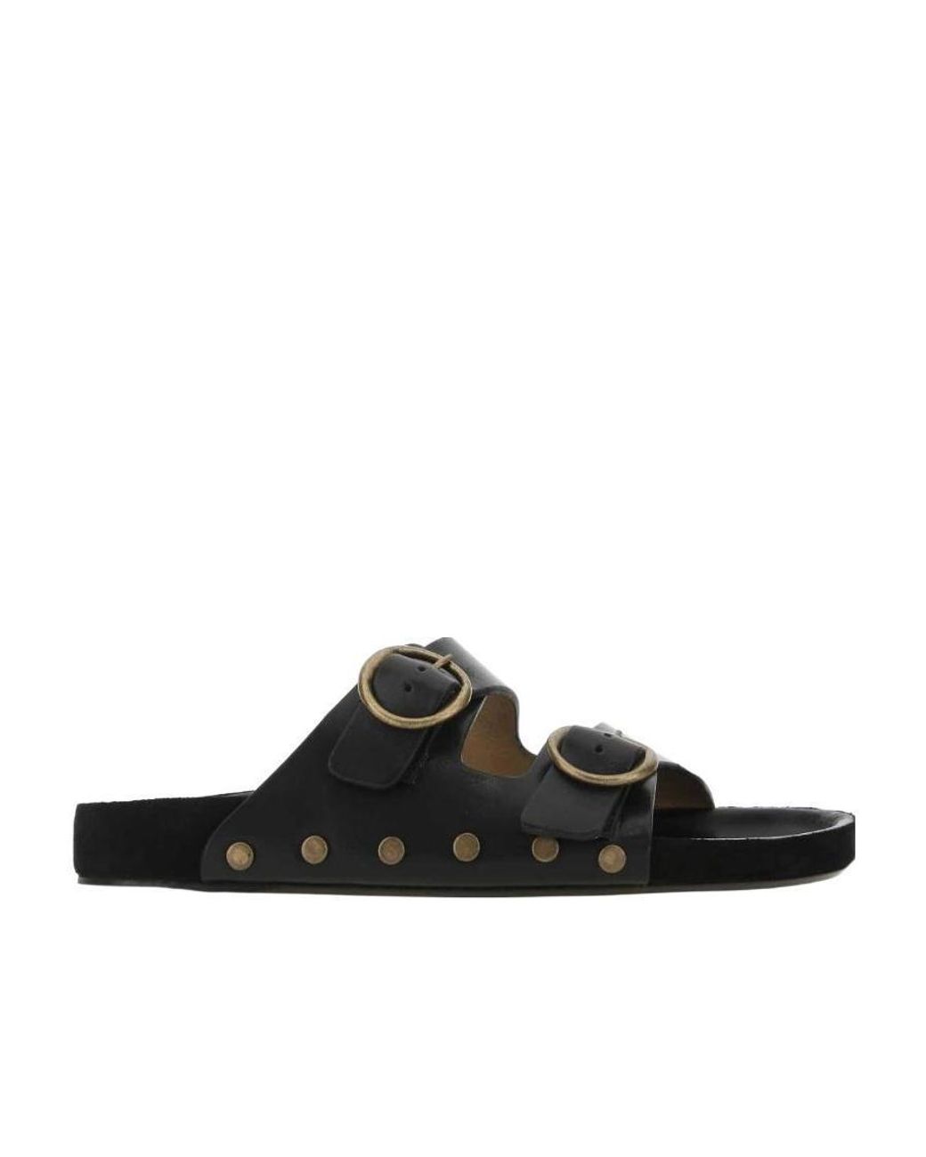 Isabel Marant Black Stud-Embellished Buckled Sandals