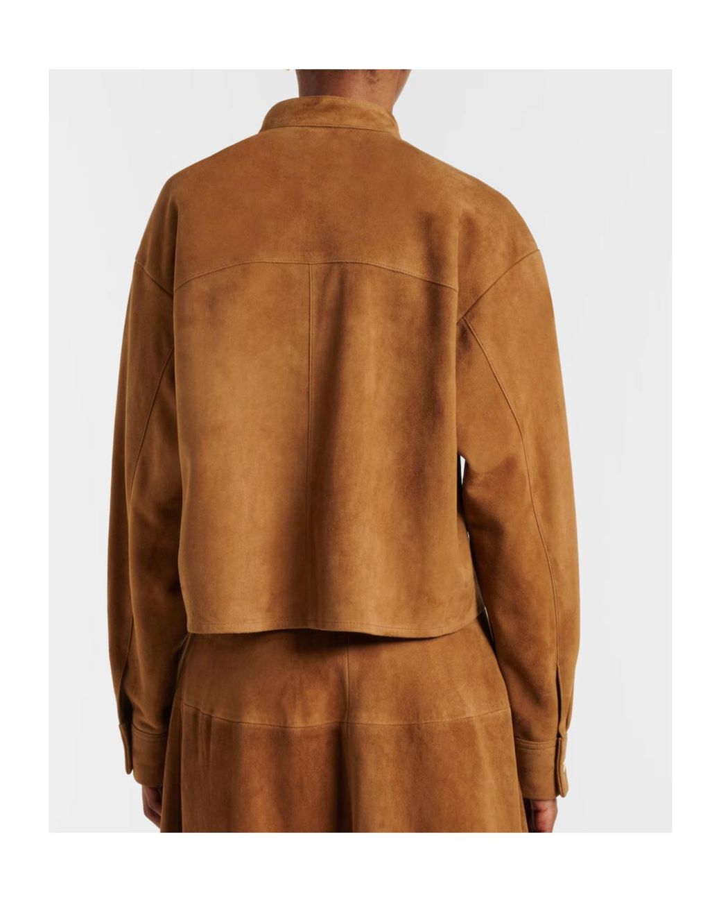 Nour Hammour Brown Lucien Suede Cropped Jacket