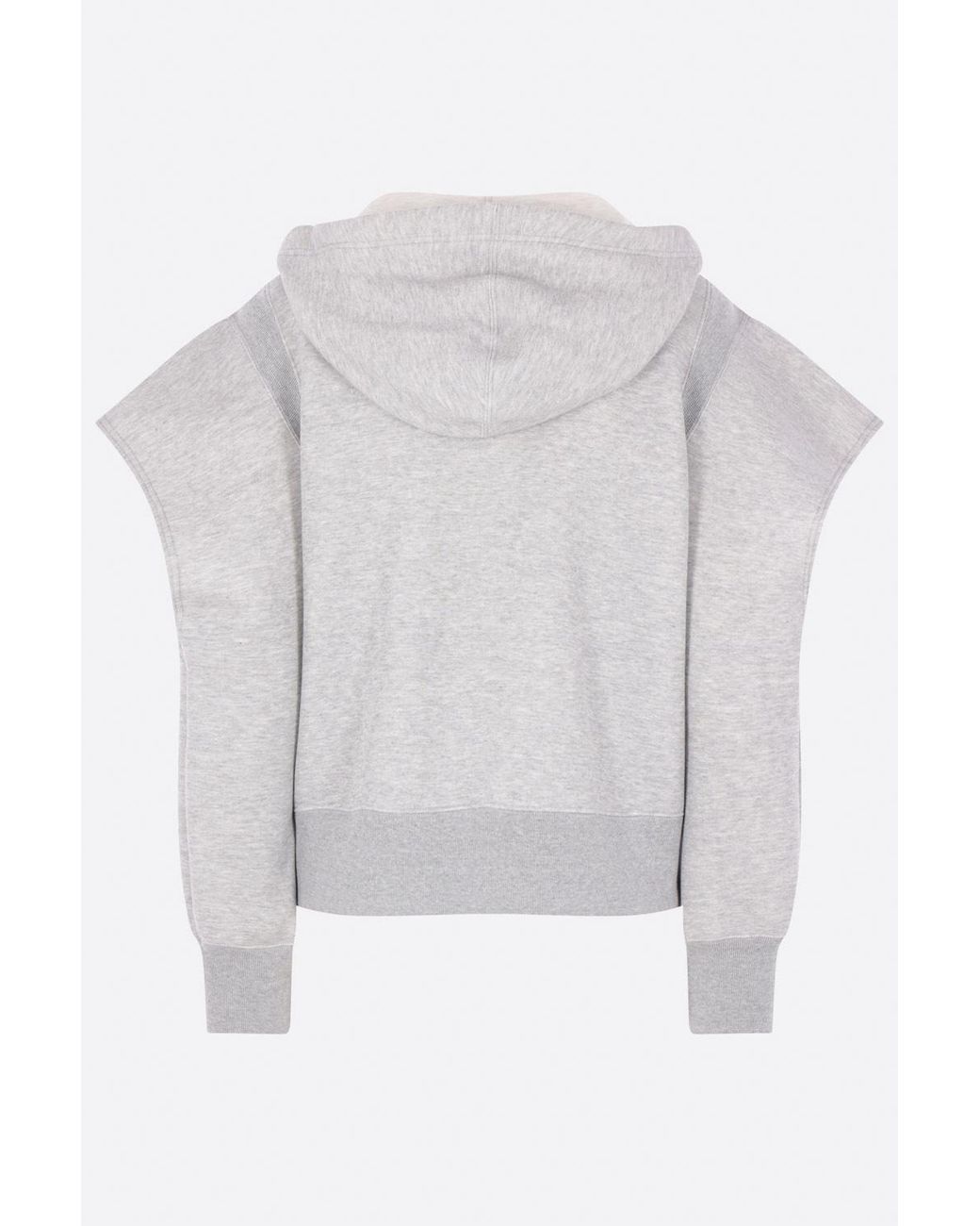 Sacai Gray Sponge Sweat Zip-Up Hoodie