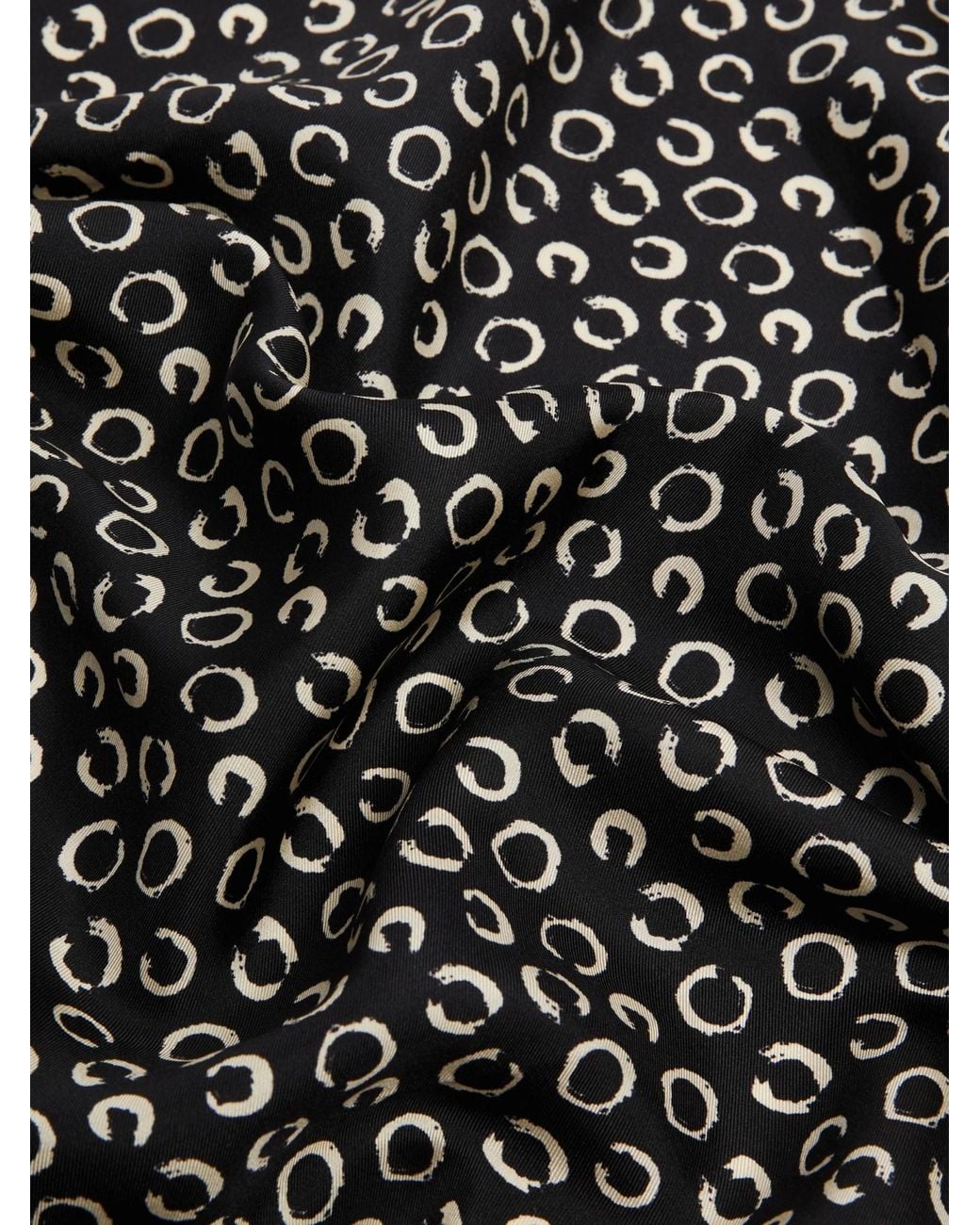 Max Mara Black Taquila Polka-Dot Silk Scarf