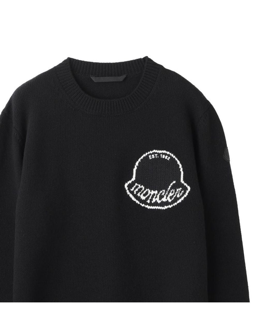 Moncler Black Crew Neck Sweater for men