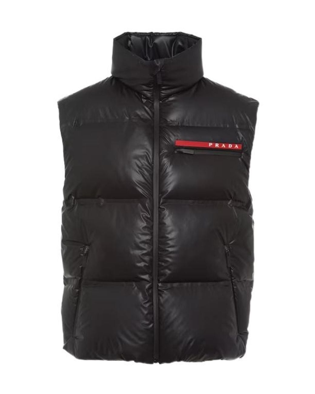 Prada Black Light Technical Fabric Down Vest for men