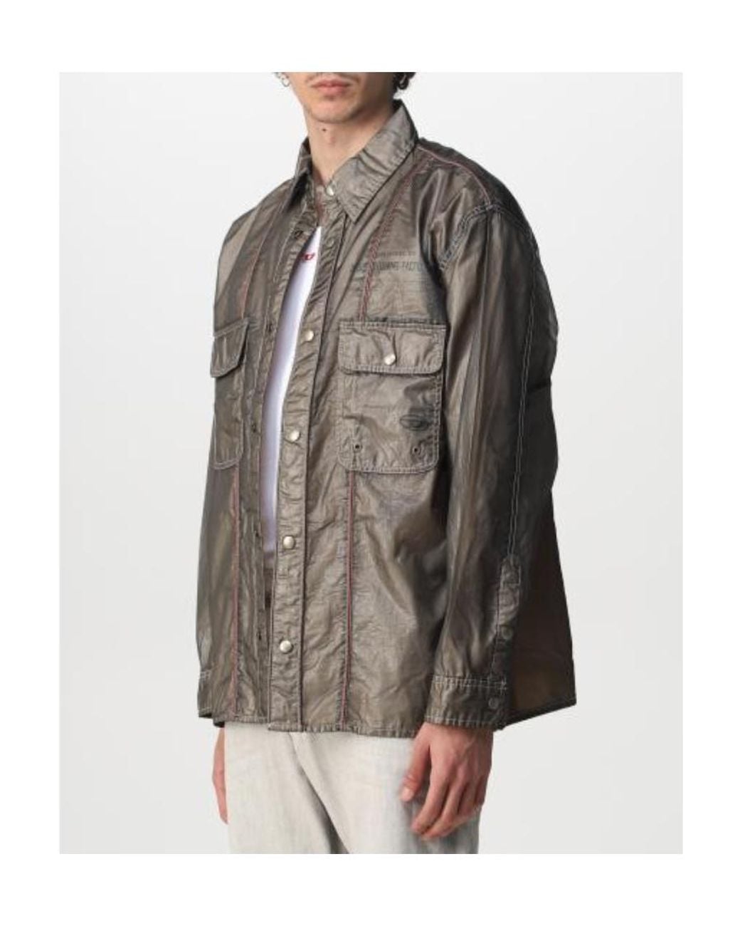 DIESEL Brown Logo Casual Jacket for men