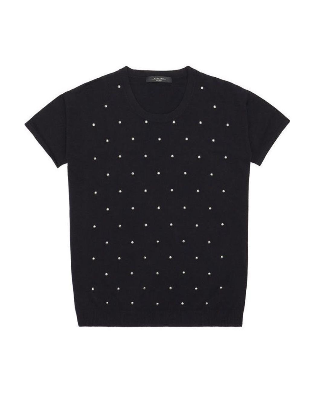 Weekend by Maxmara Black Round-Neck Short-Sleeved Pullover