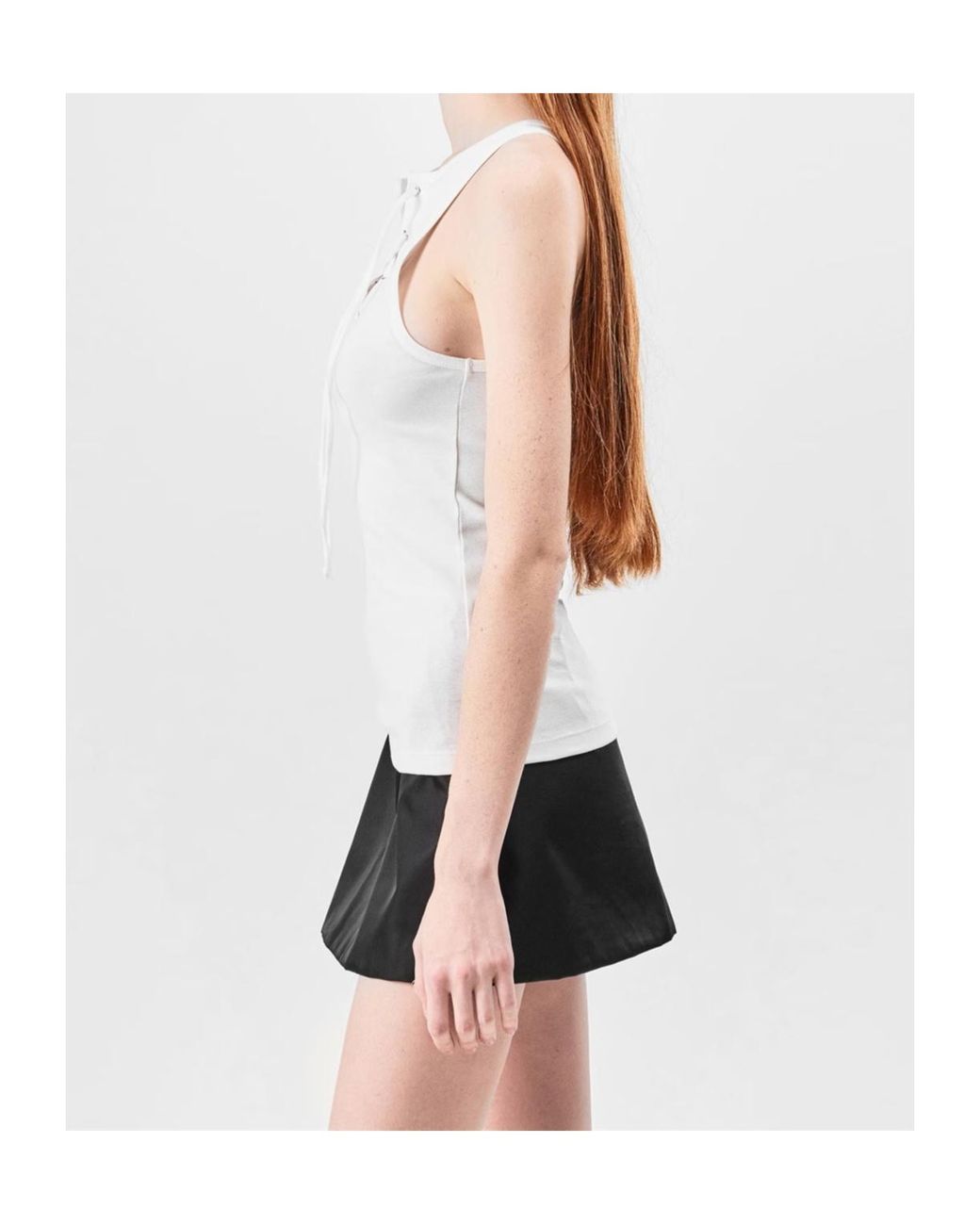 Prada White Tie-Neck Vest