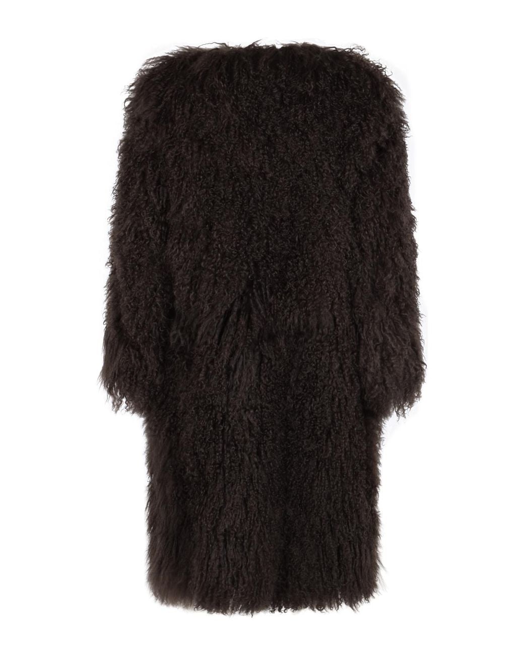 Yves Salomon Black Long-Sleeves Fur Coat