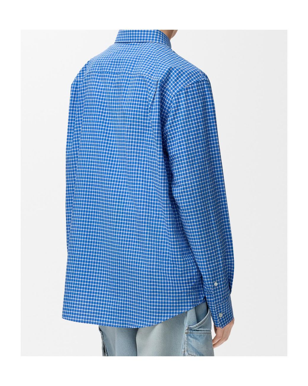 Loewe Blue Textured Checked Shirt for men