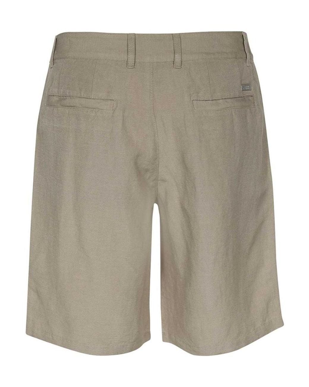 ARMANI EXCHANGE Gray Straight-Leg Linen Bermuda Shorts for men