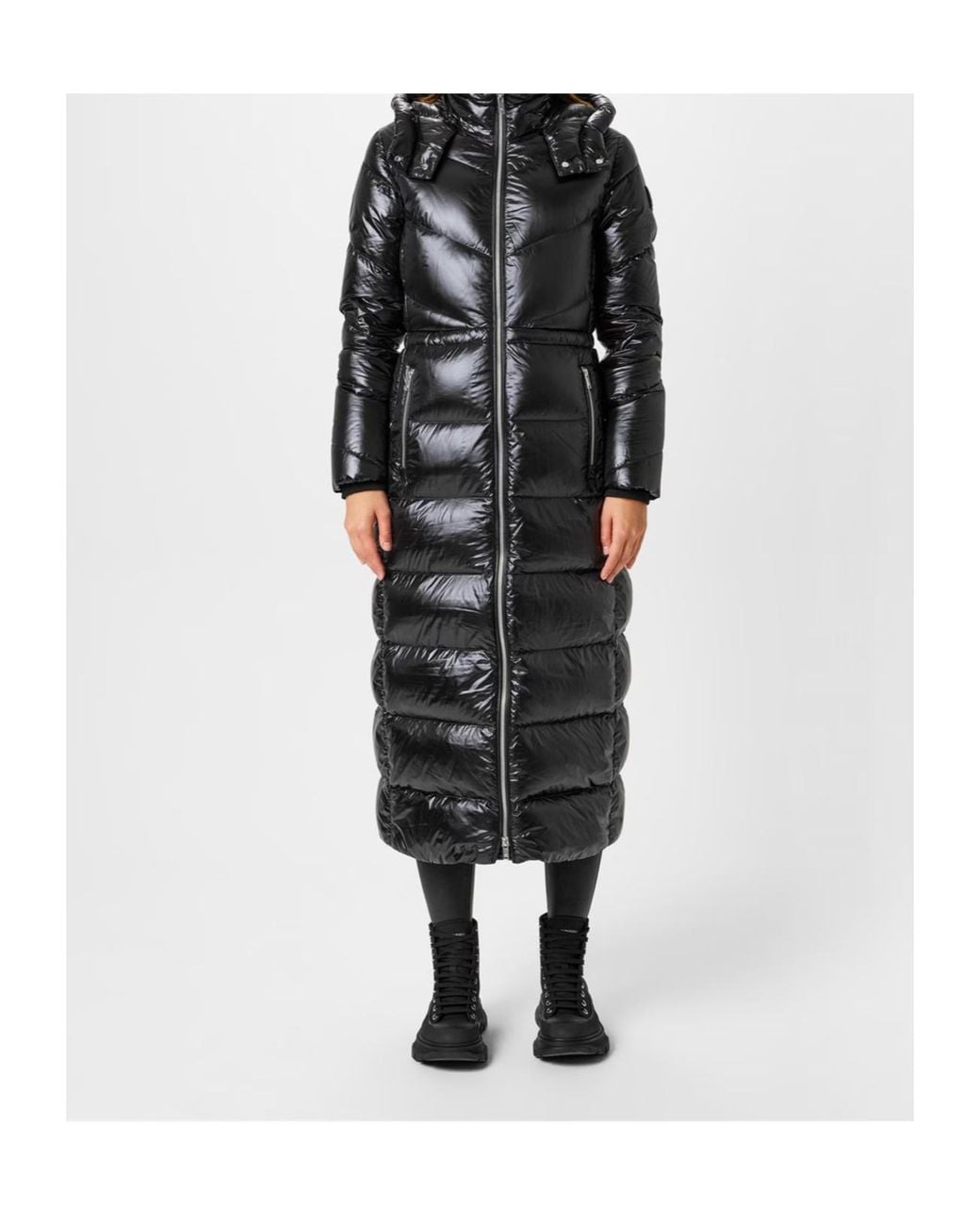 Moose Knuckles Black Belle Cote Shiny Shell Down Coat