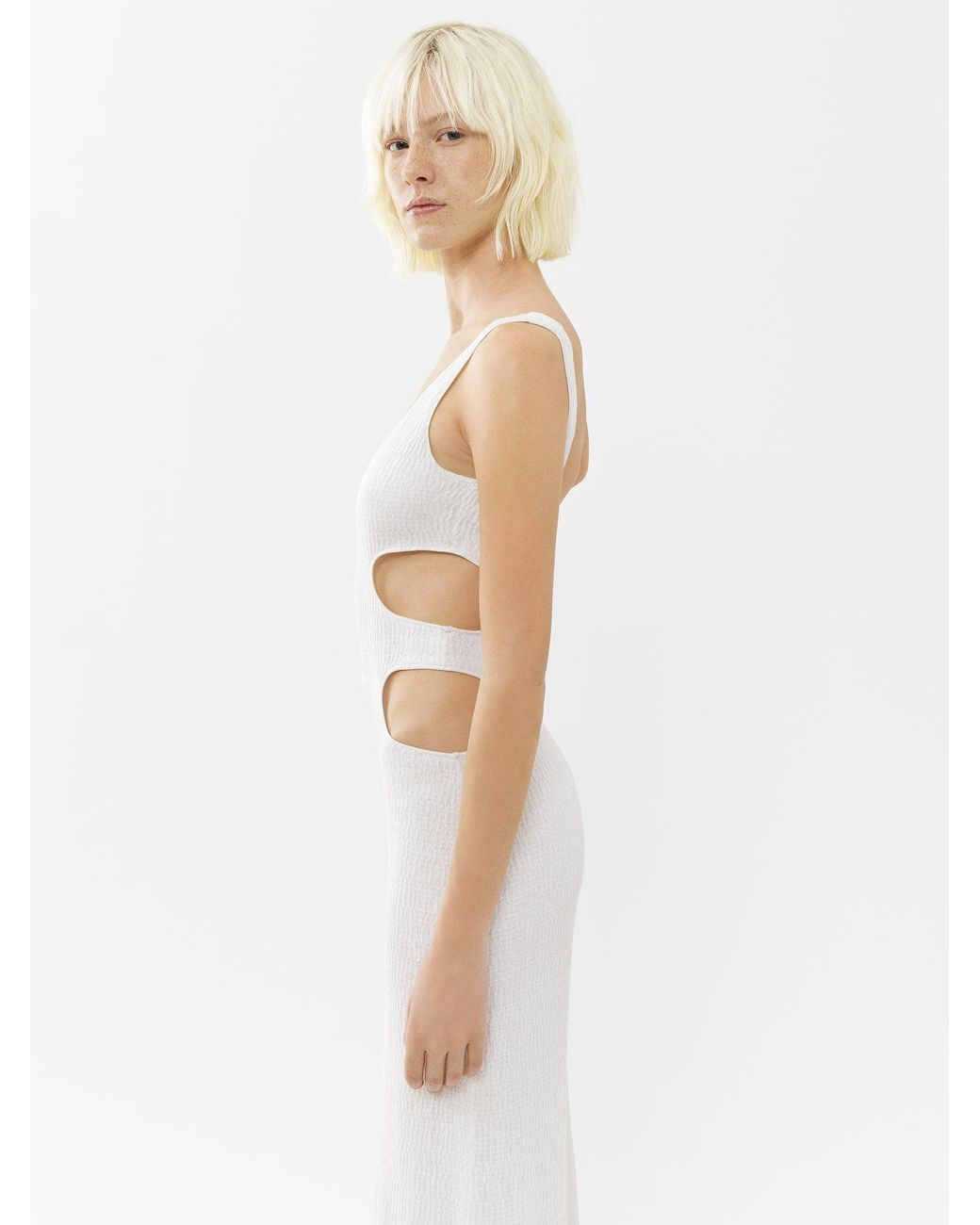 Chloé White Chloé Cut-Out Sleeveless Maxi Dress