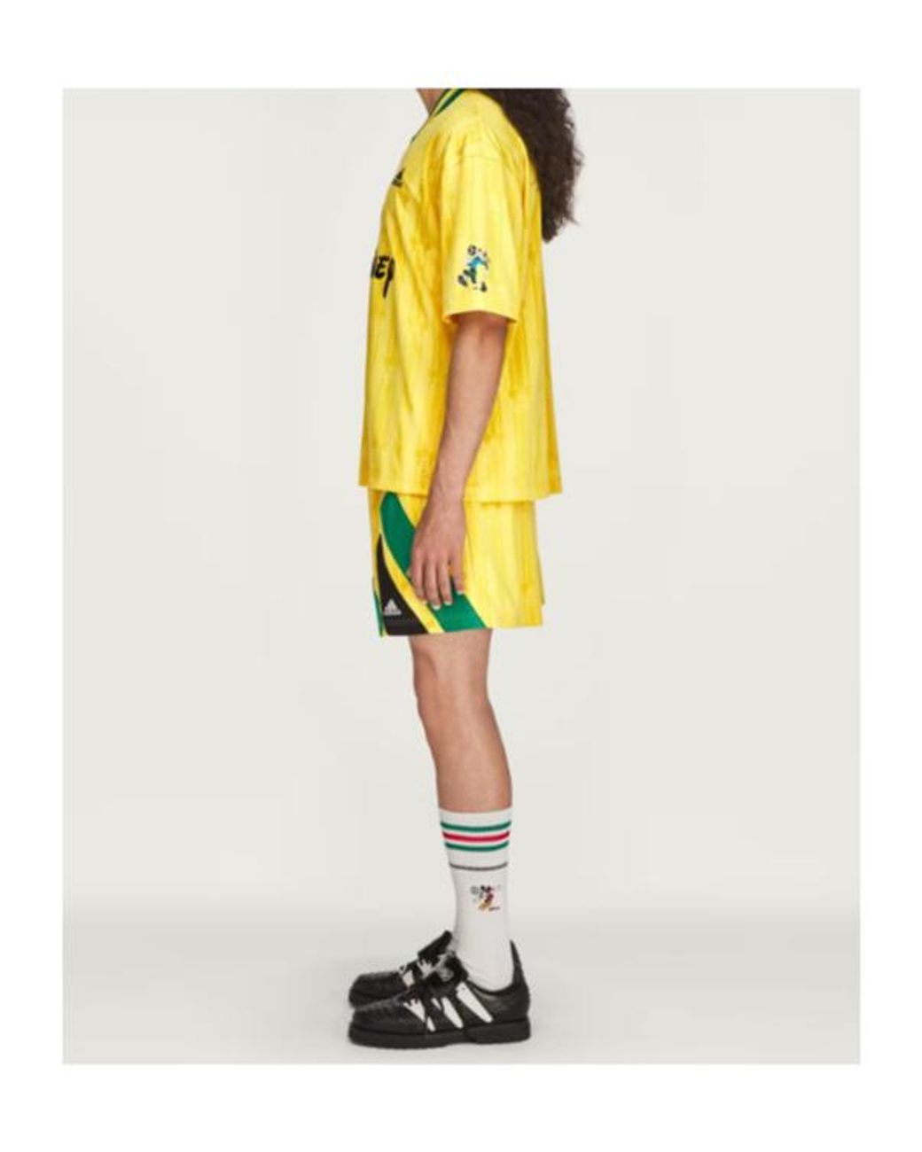 Adidas Yellow Originals Brain Dead Disney Logo T-Shirt for men