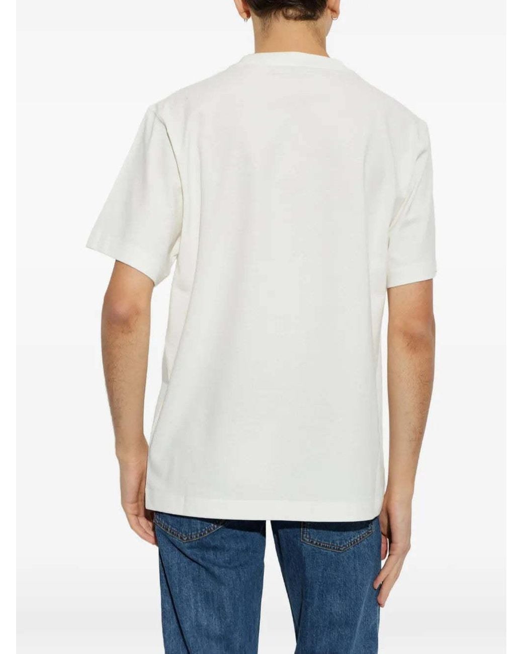 Burberry White Etched Knight Crewneck T-Shirt for men