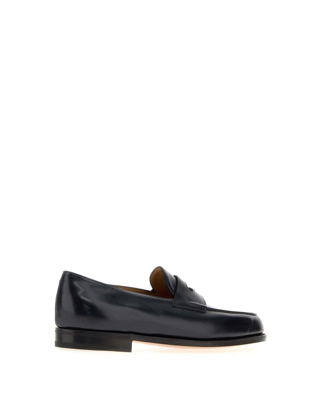 John Lobb Black Round-Toe Loafers for men