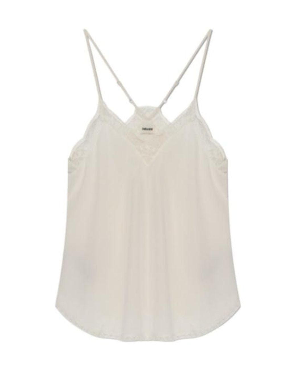 Zadig & Voltaire Natural Christy V-Neck Lace Top