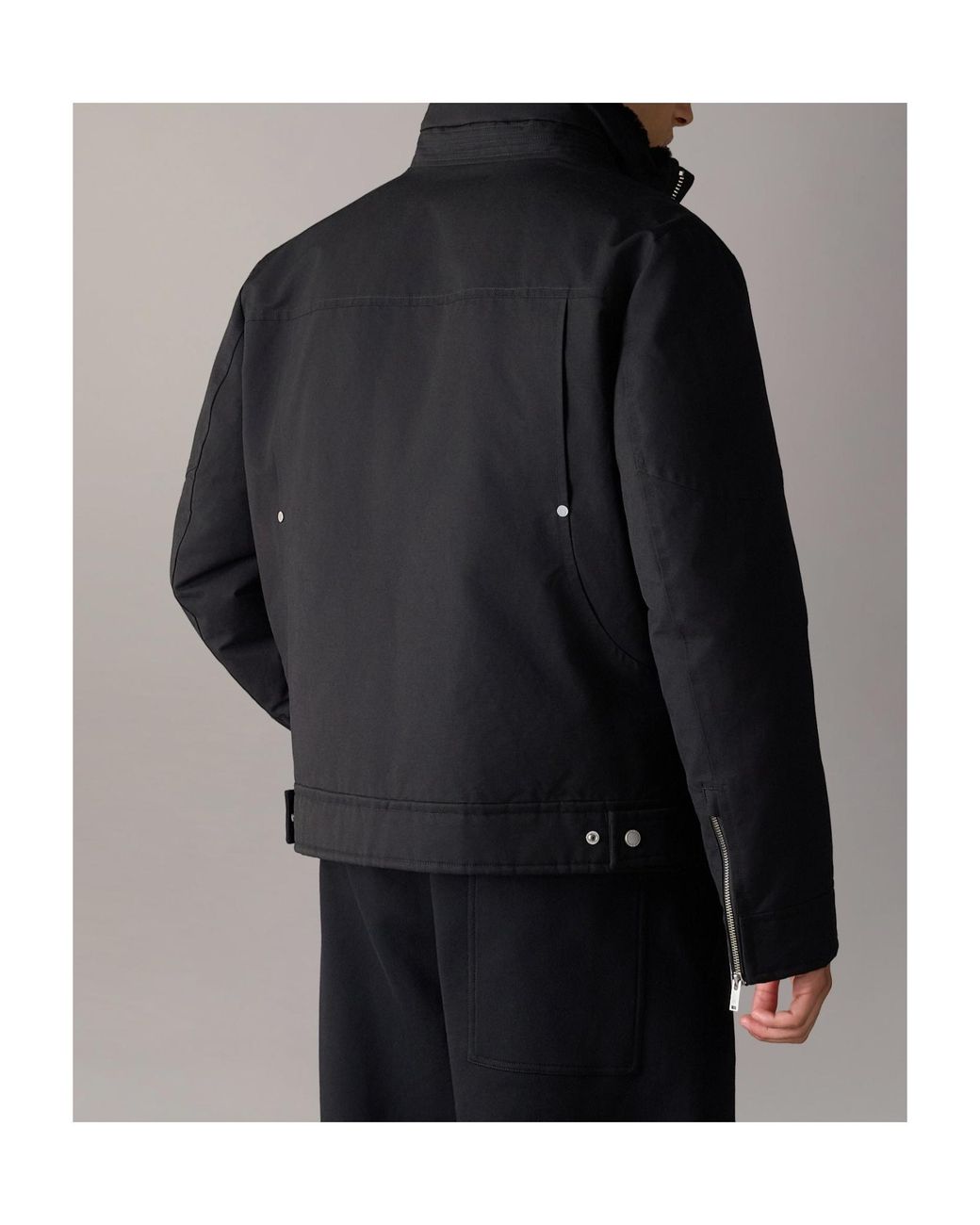 Moose Knuckles Black Falcon Down Trucker Jacket for men