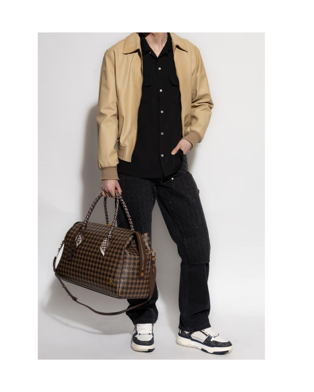 Amiri Black Debossed Ma Quad Carpenter Jeans for men