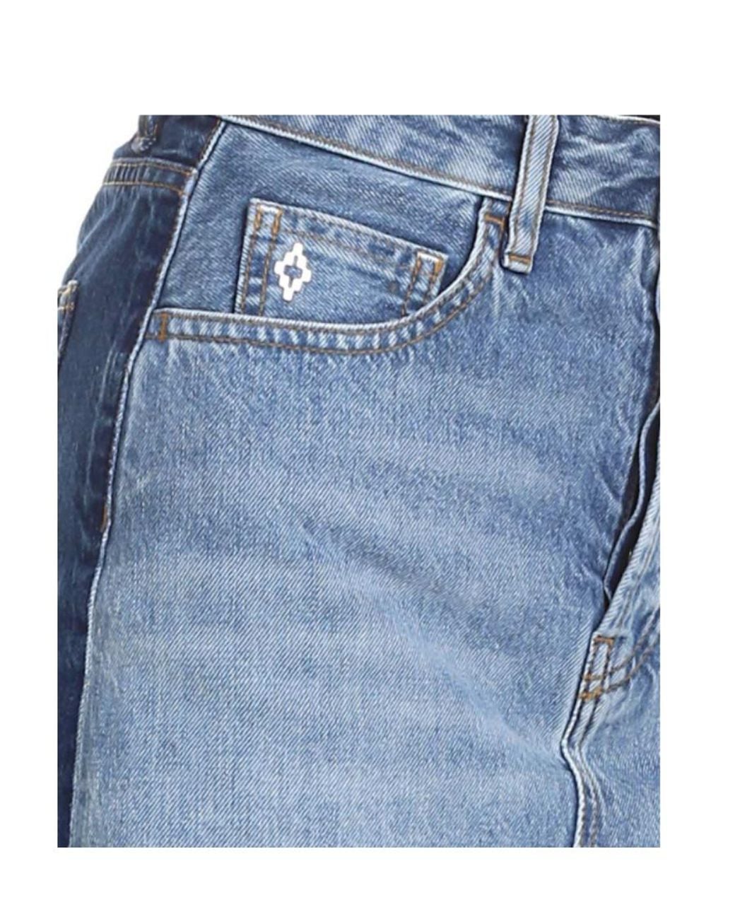 Marcelo Burlon Blue Vintage Denim Skirt
