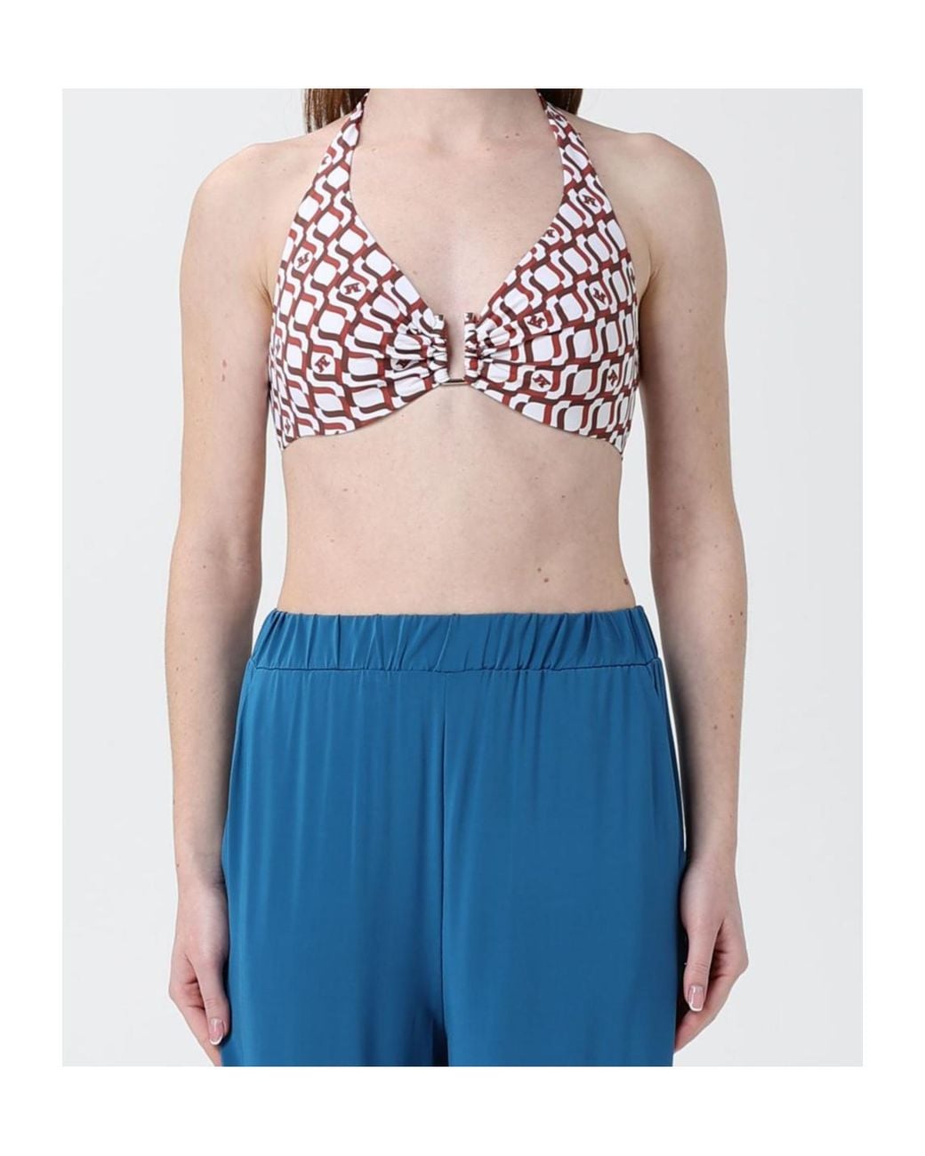 Max Mara Red Printed Bikini Swimsuit