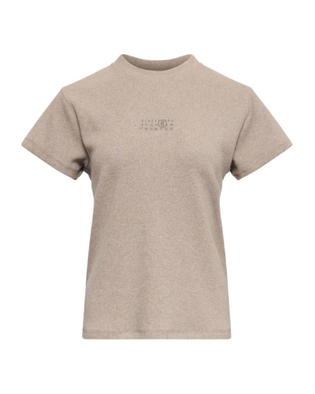 MM6 by Maison Margiela Gray Wool-Blend Rib-Jersey T-Shirt