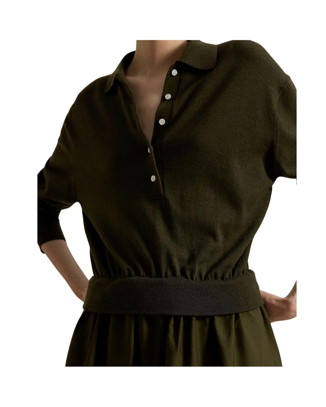 Polo Ralph Lauren Green Long Sleeve A-Line Dress