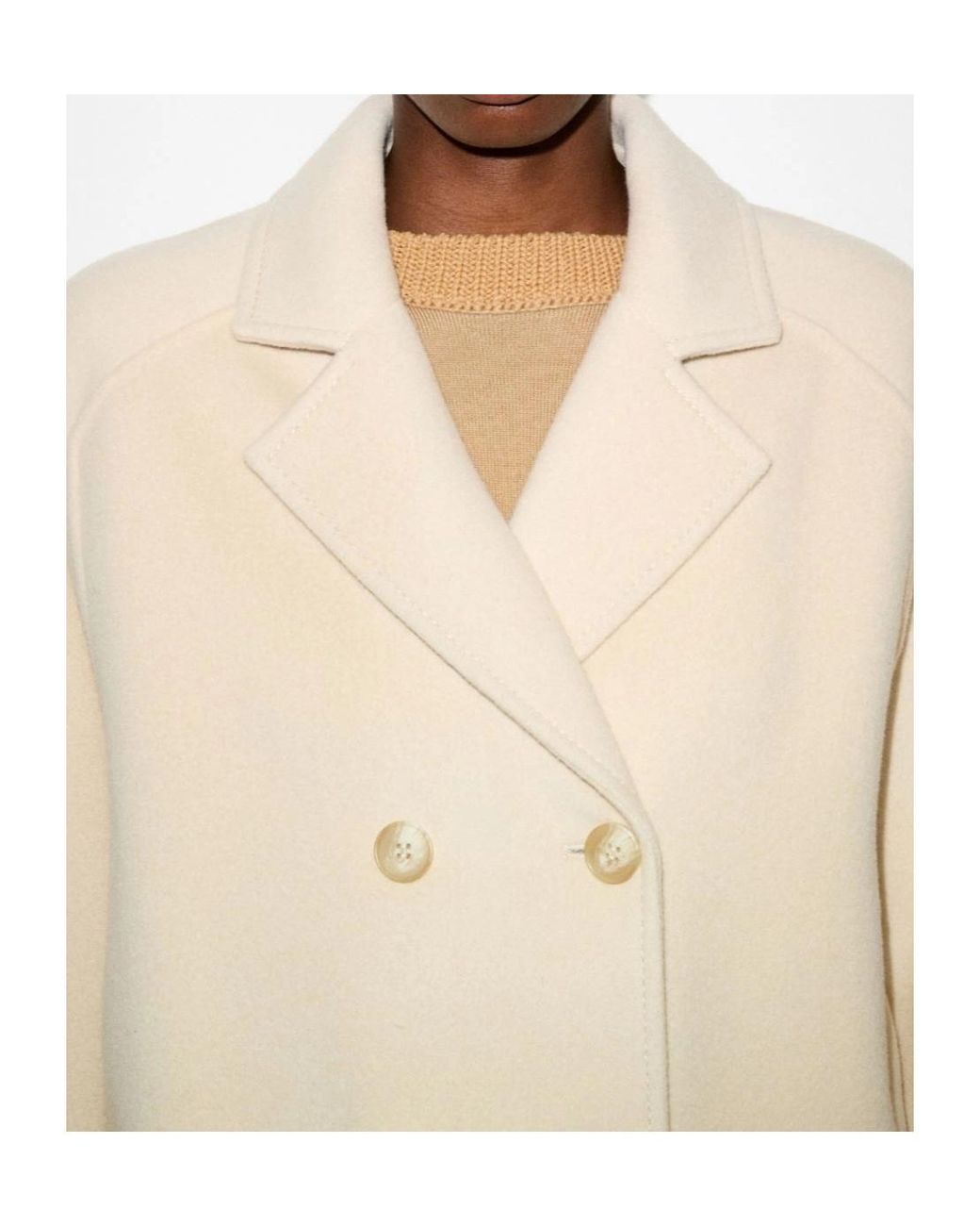 MAX&Co. White Double-Layered Wool Coat
