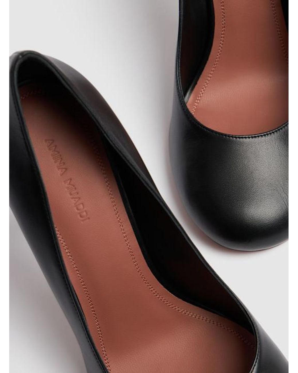 AMINA MUADDI Black Round Head High Heels
