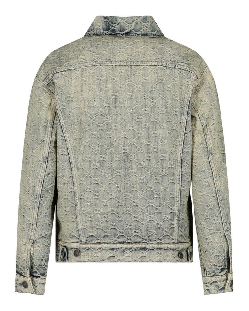 Gucci Gray Gg Jacquard Denim Jacket