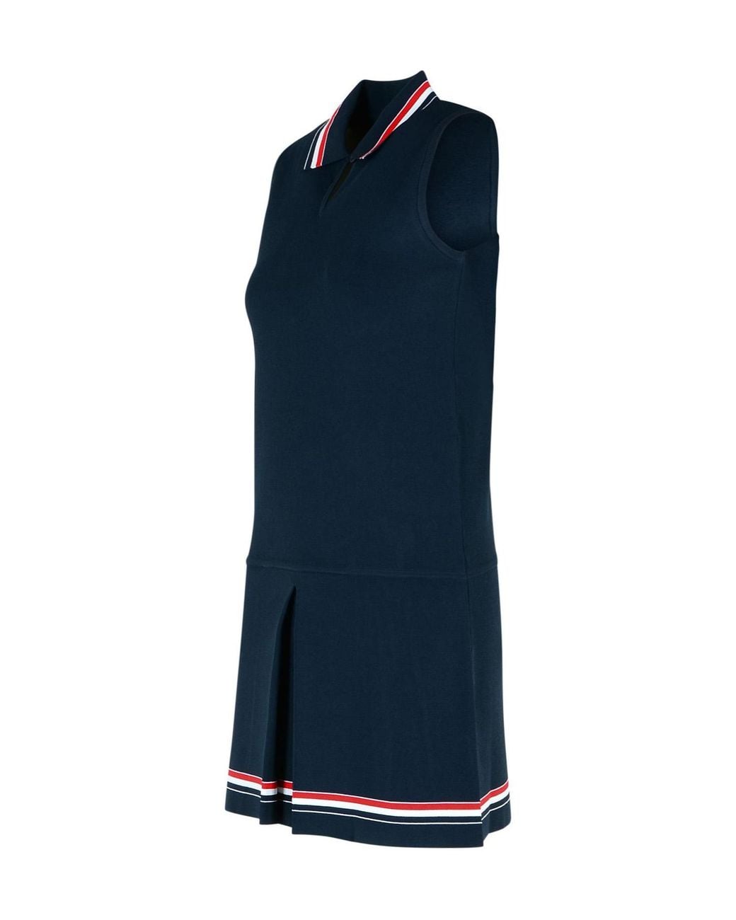 Thom Browne Blue Pleated Sleeveless Dress