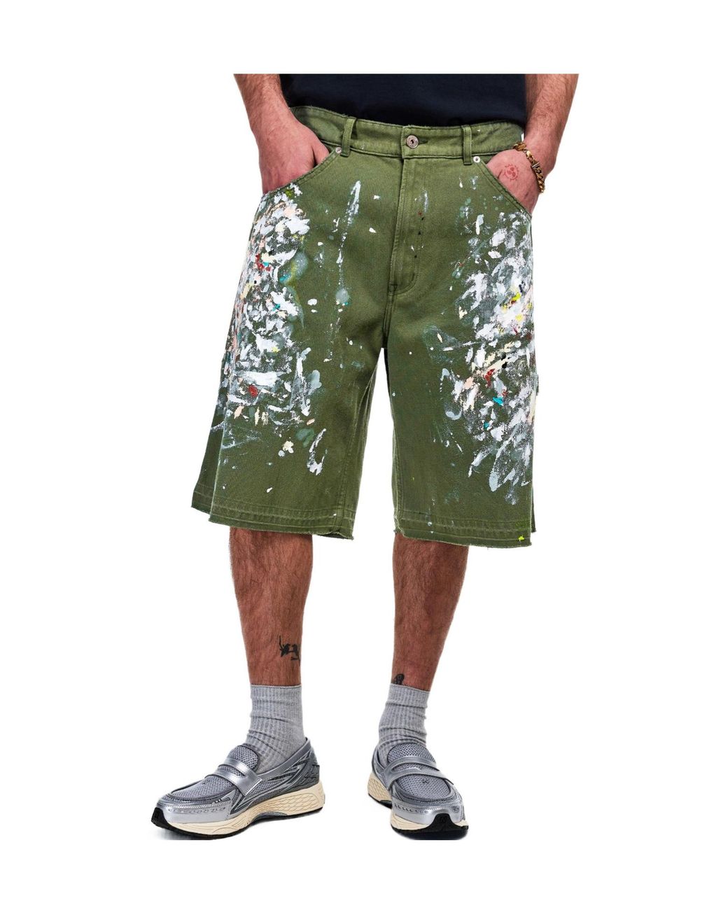 GALLERY DEPT. Green Denim Shorts for men