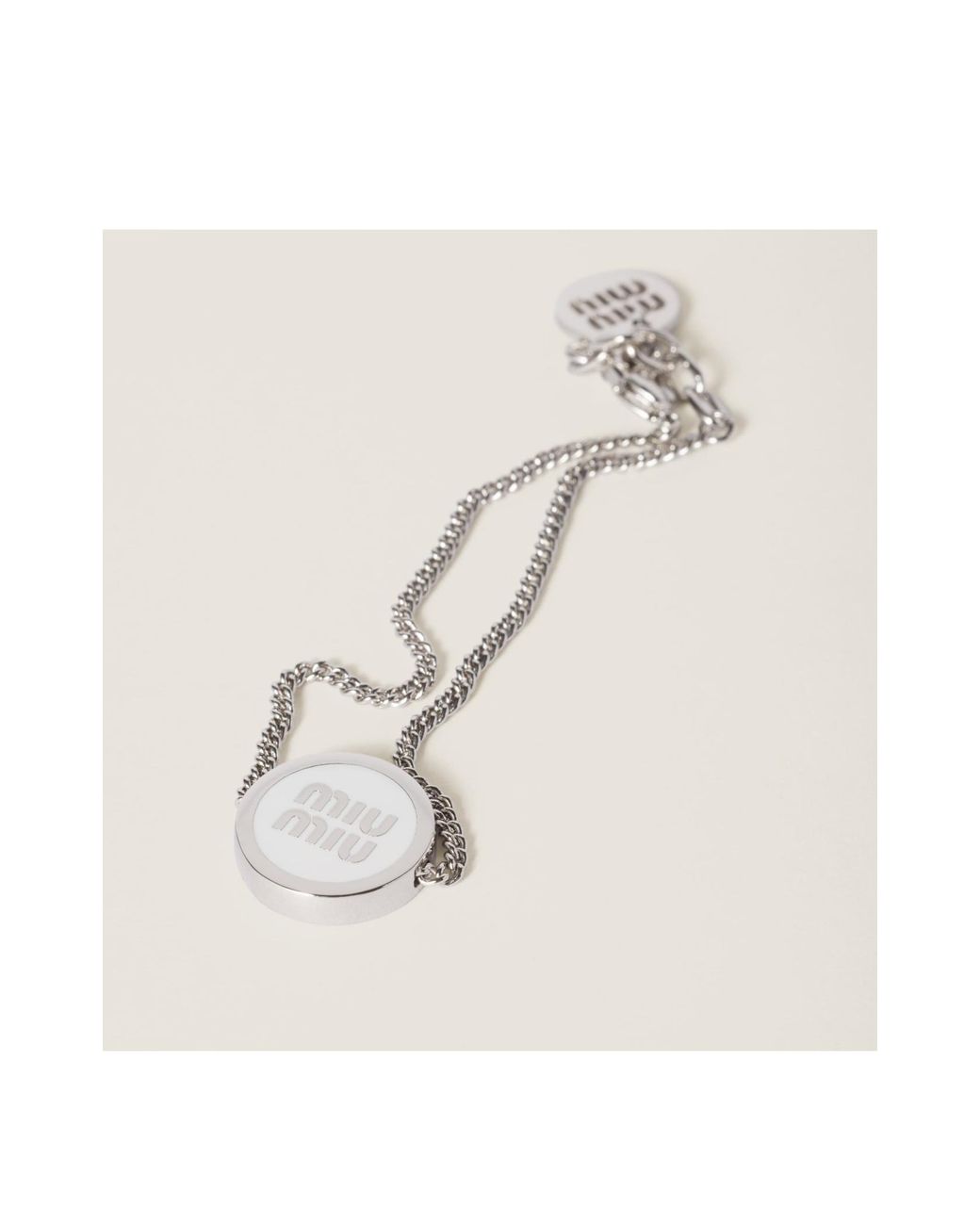 Miu Miu White Enameled Metal Bracelet
