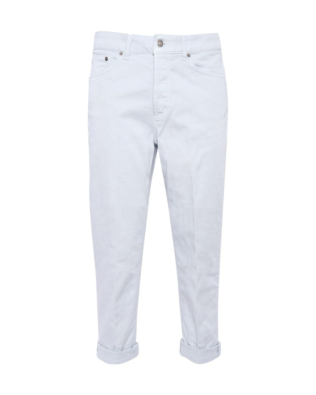 Dondup Blue Button Detailed Cropped Jeans
