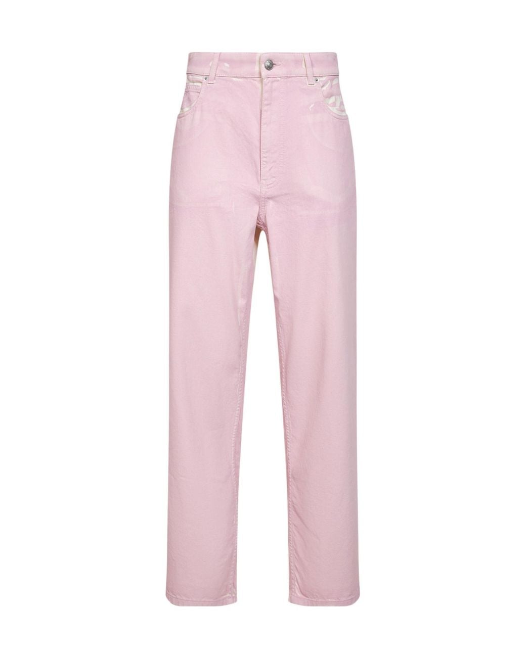 Marni Pink Logo Patch Straight Leg Jeans
