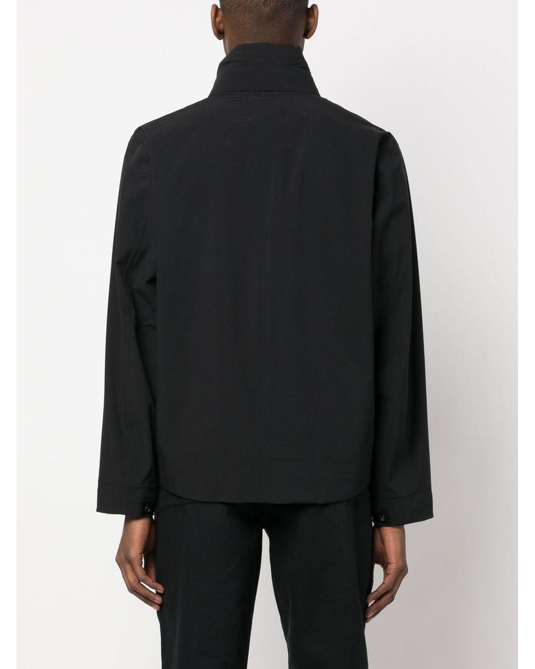 Stone Island Black High-Neck Zip-Up Jacket for men