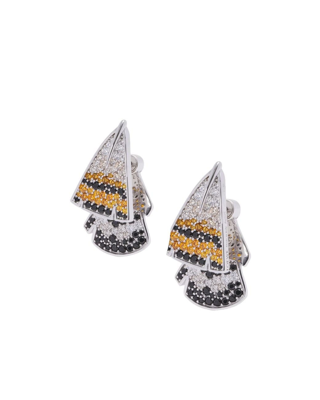 Loewe White Feather Earrings