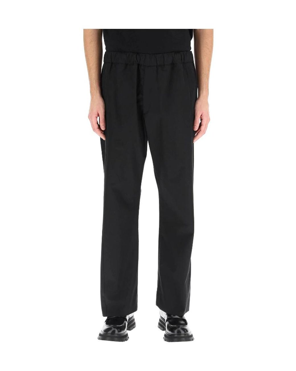 McQueen Black Wide Leg Trousers for men