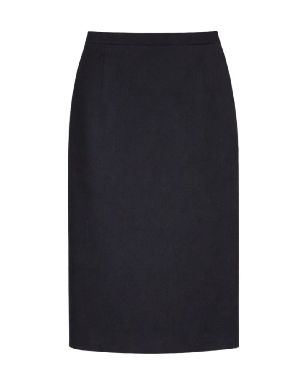 Max Mara Blue Jupe Motre Laine Stretch Noir