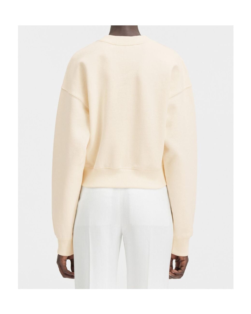 Jacquemus White Logo Patch Cropped Sweatshirt