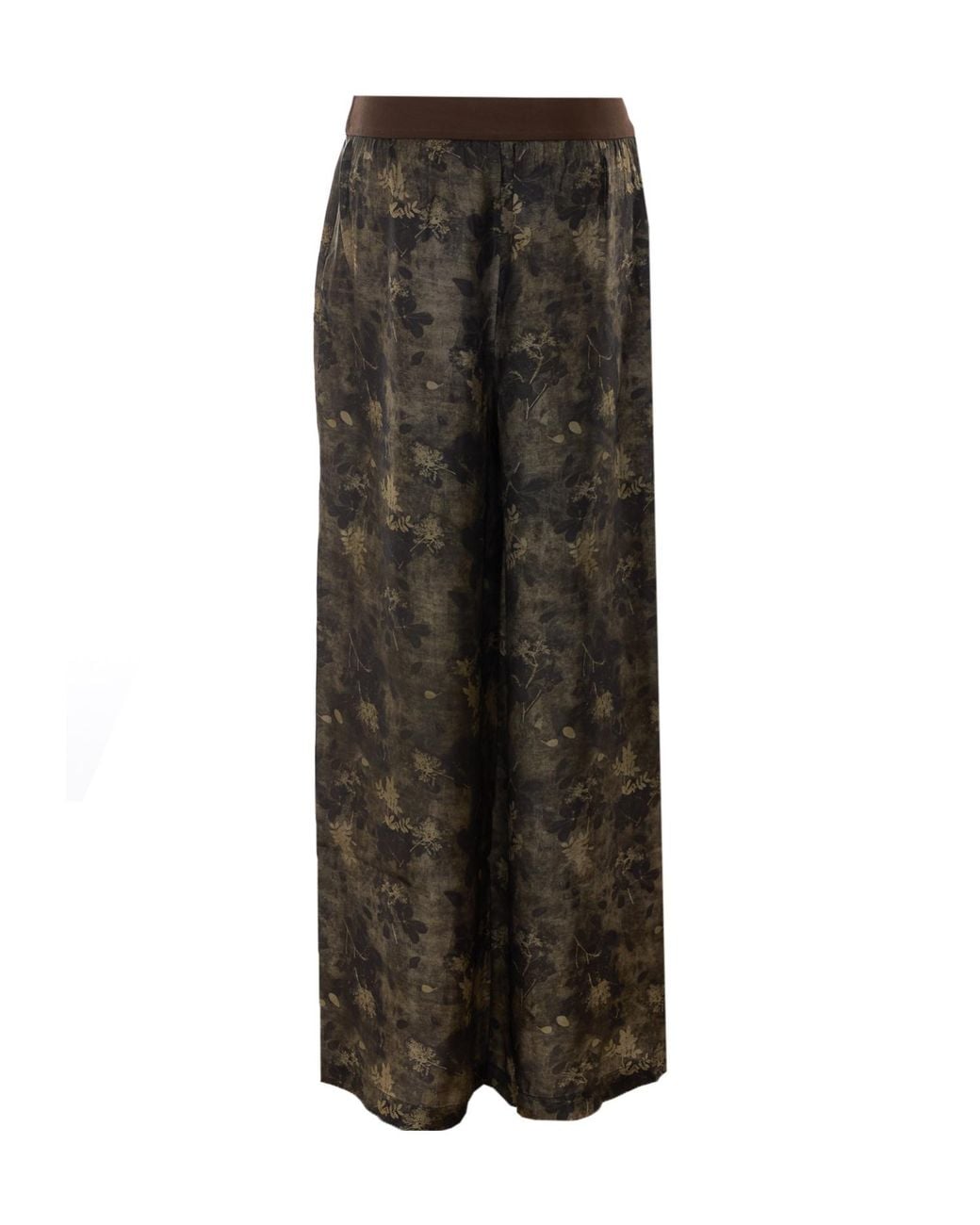 Uma Wang Brown Pansy Printed Trousers