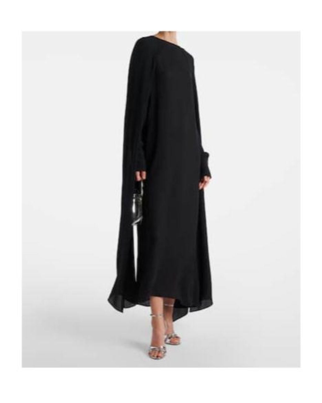 Plan C Black Georgette Midi Dress